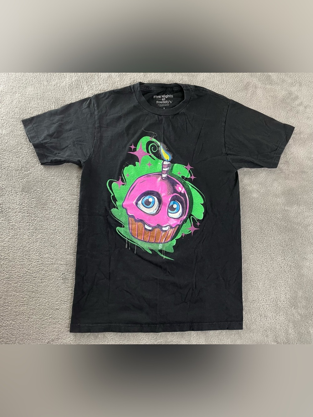 Five Nights At Freddy's FNAF Black T-shirt Women’s Unisex Adult Sz Small